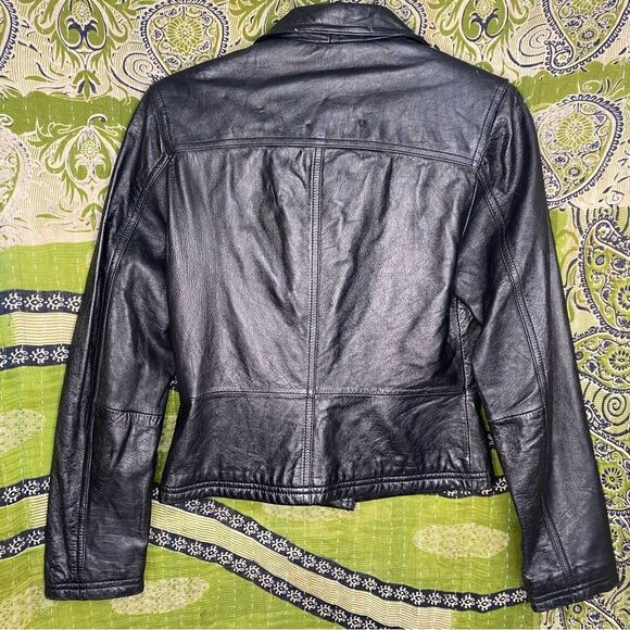 Y2K Wilson Vintage Maxima Black Leather Jacket Size Small - Picture 5 of 15